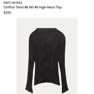 Issey Miyake Chiffon Twist Bk Wt 46 High-Neck Top NWT